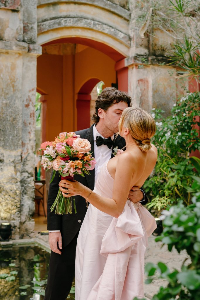 pink wedding dress