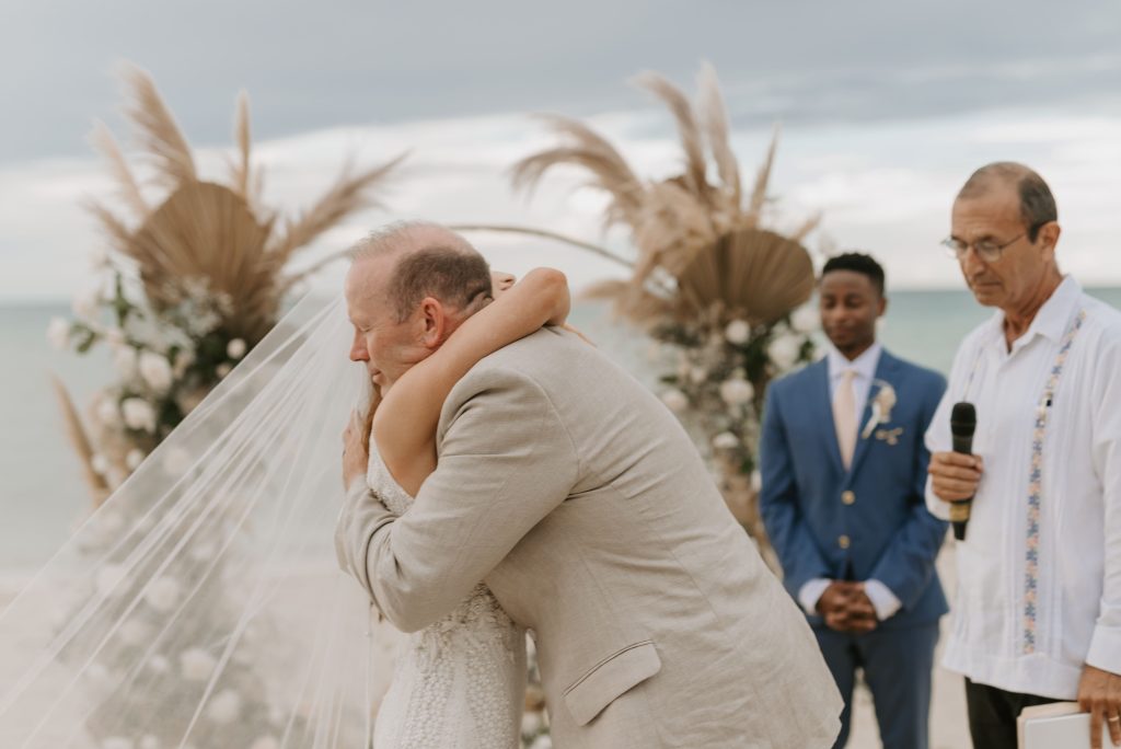 formal beach wedding