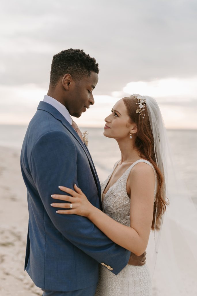 formal beach wedding