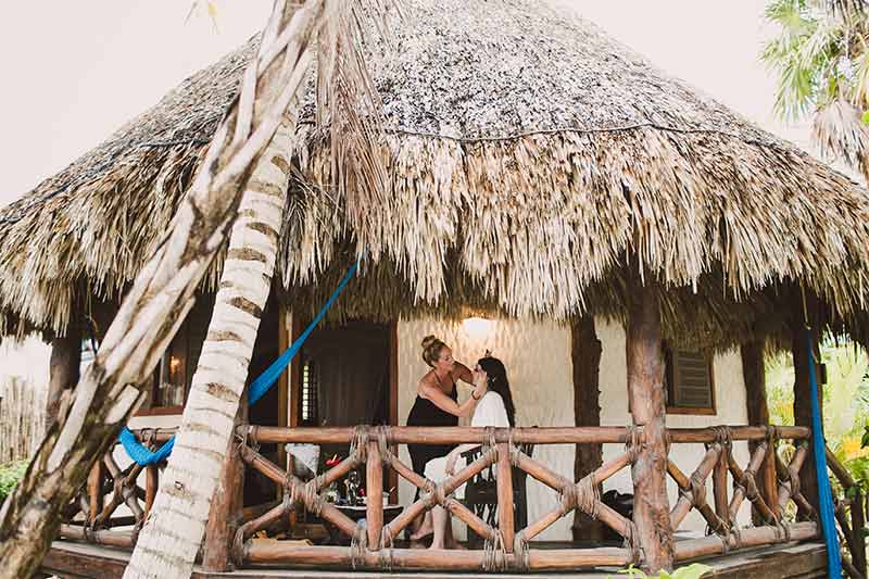 makeup bride beach