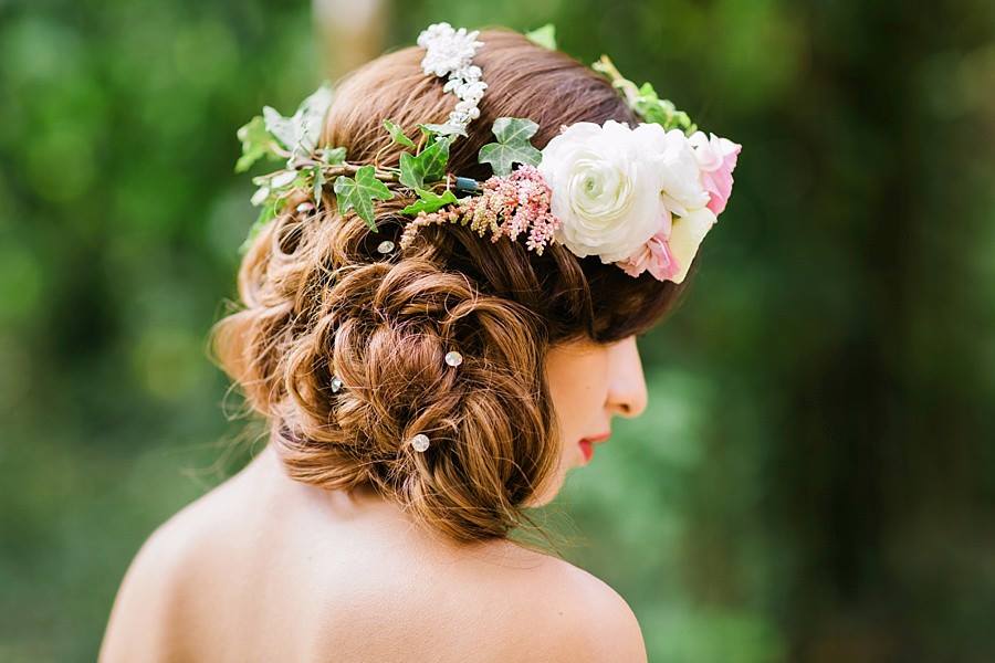 Bride headdress at Destination Wedding in Hacienda Uayamon