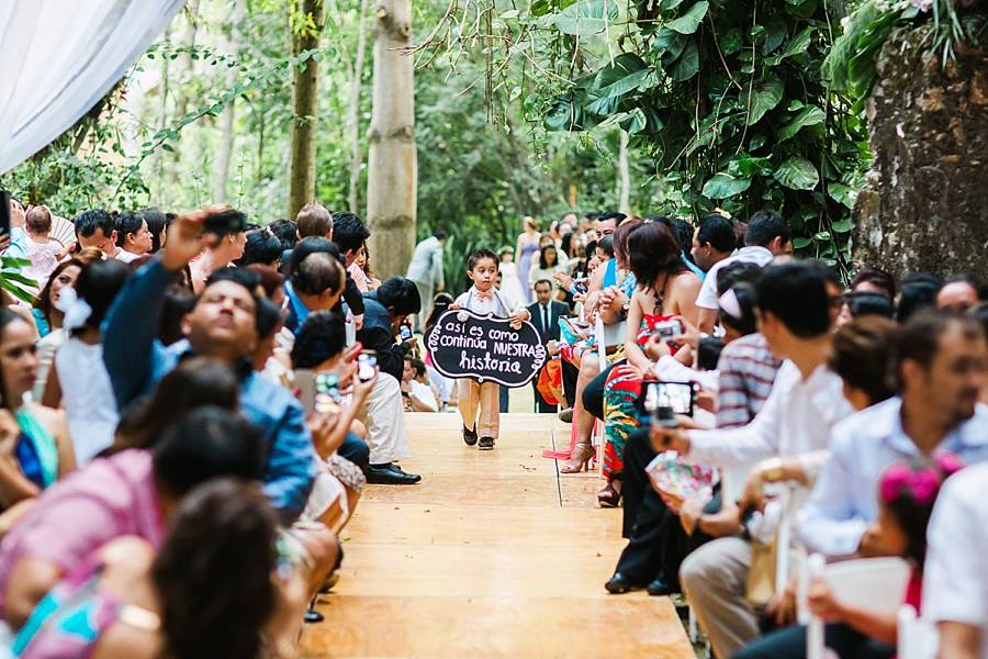 Page boy in wedding at hacienda Uayamon