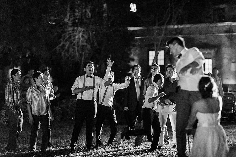 Guests playing around at Destination Wedding