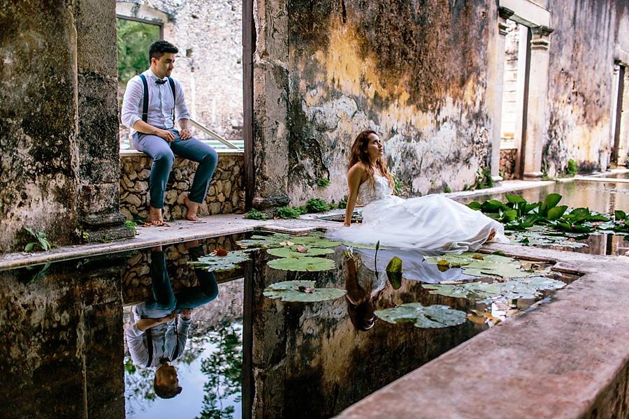 Wedding Couple at Destination Wedding in Hacienda Uayamon