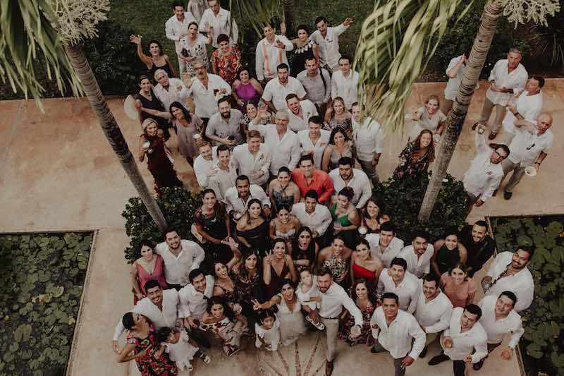 Wedding guests at destination wedding in Yucatan