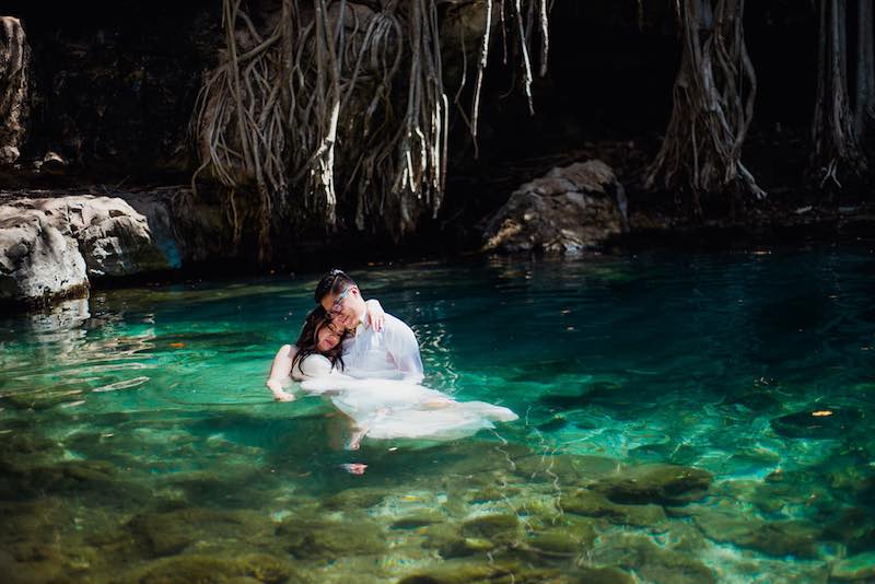 TRASH THE DRESS en el Cenote X-BATÚN