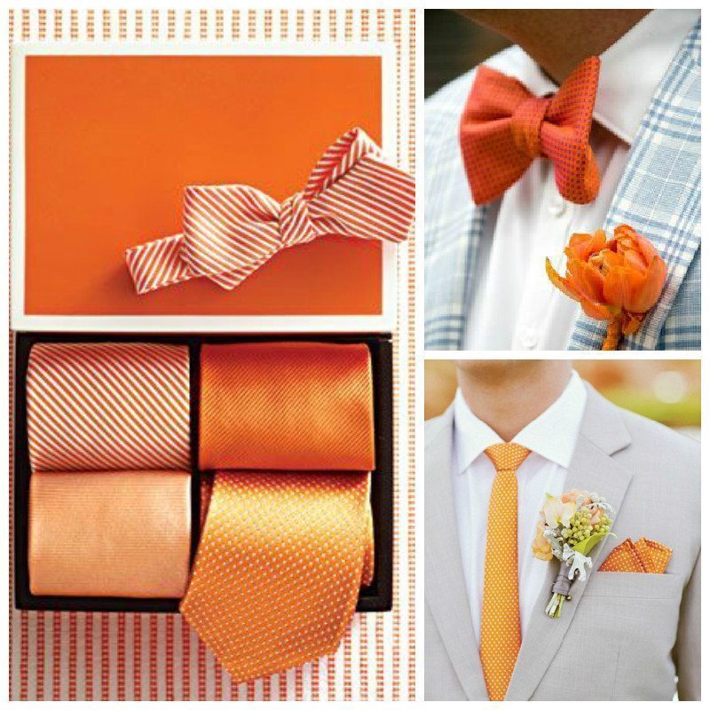 Groomsmen accesories - Tangerine Color