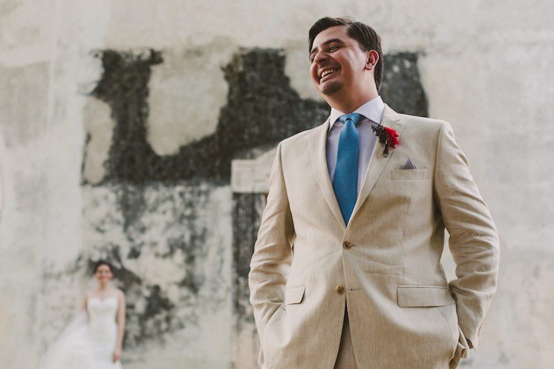 groom smiling in Destination Wedding