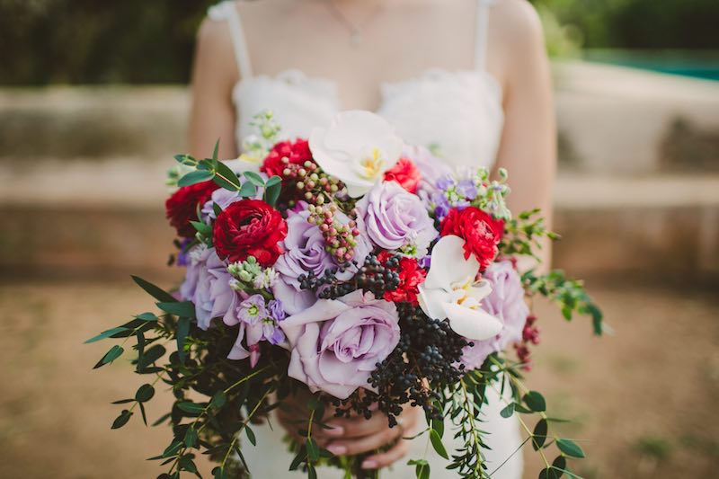 romantic bride bouquet at hacienda wedding in yucatan