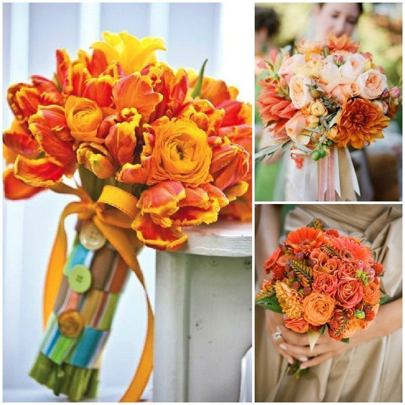 Wedding Bouquet Tagerine Color
