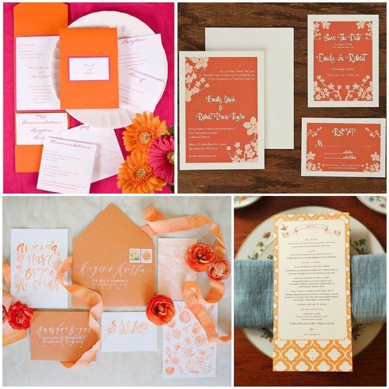 Wedding Satationary - Tangerine Color