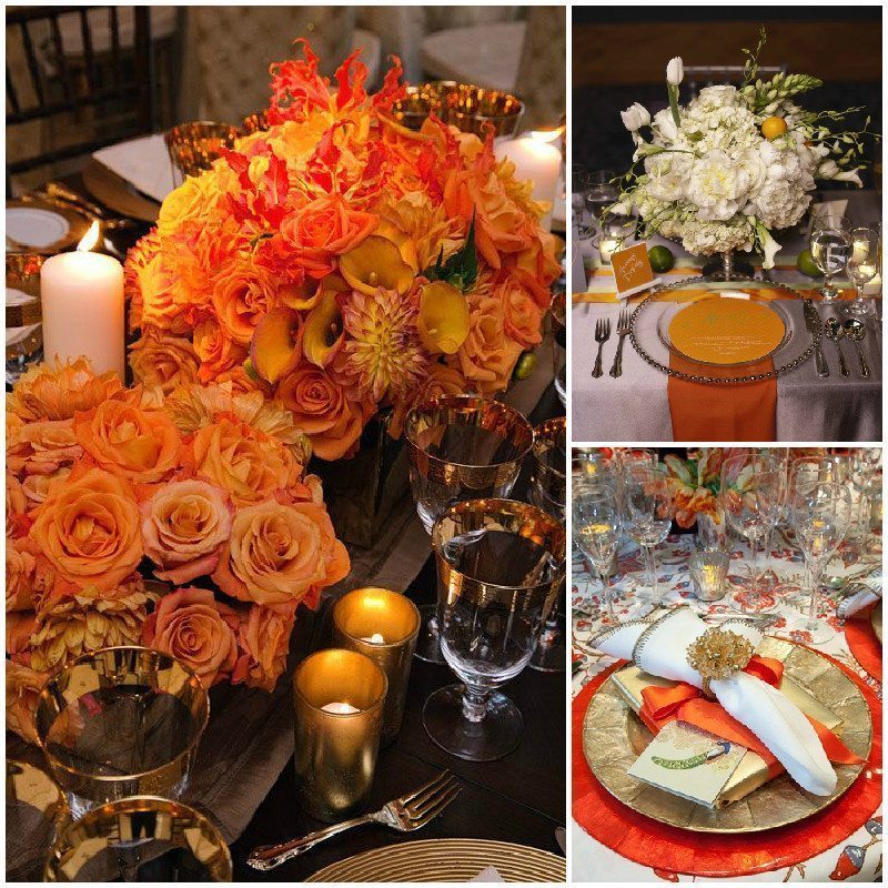 Wedding Table Decoration - Tangerine Color1