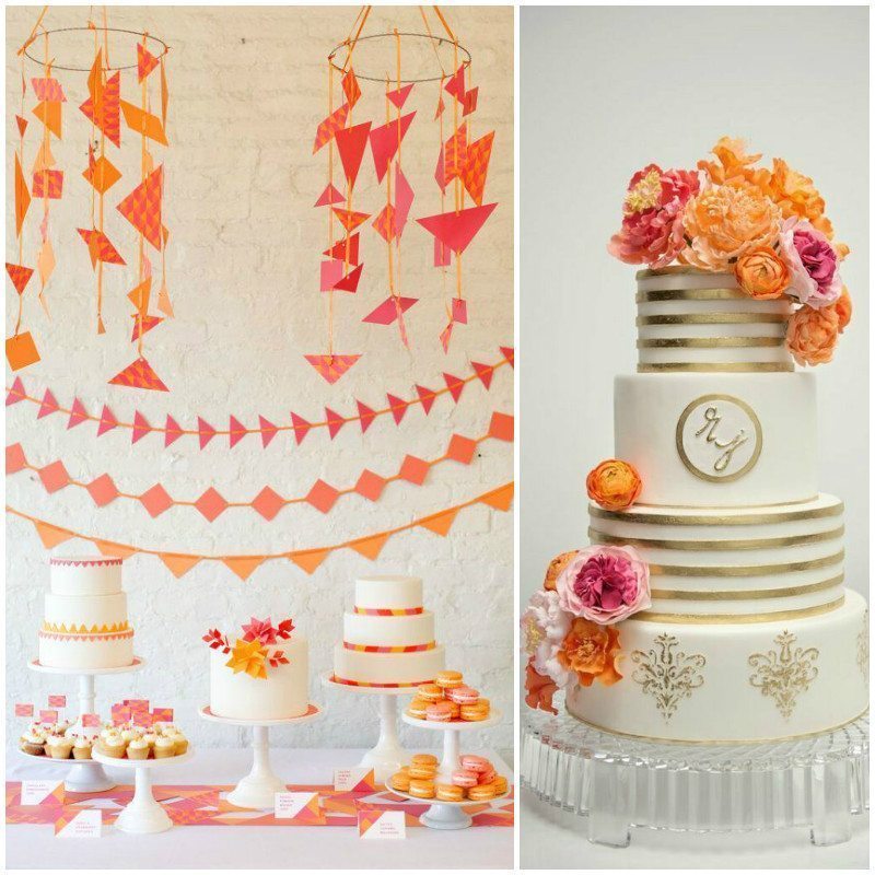 Wedding cake table - Tangerine Color