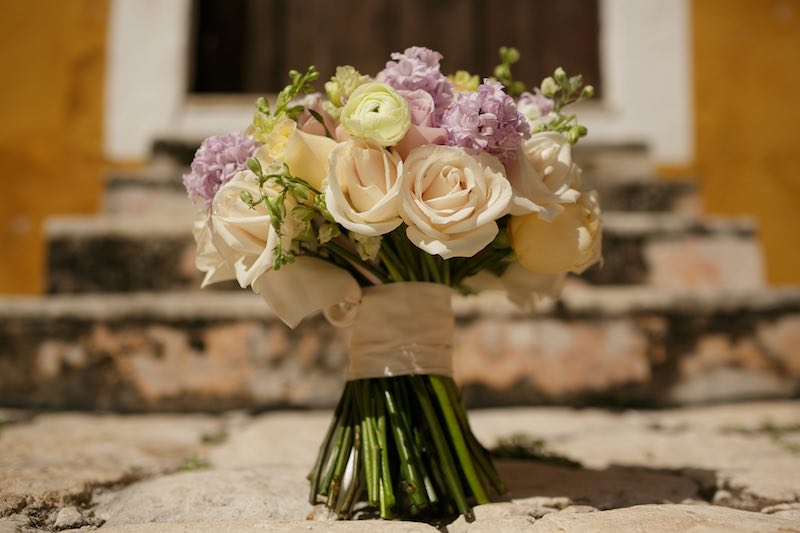 elegant and cute bouquet at hacienda destination wedding