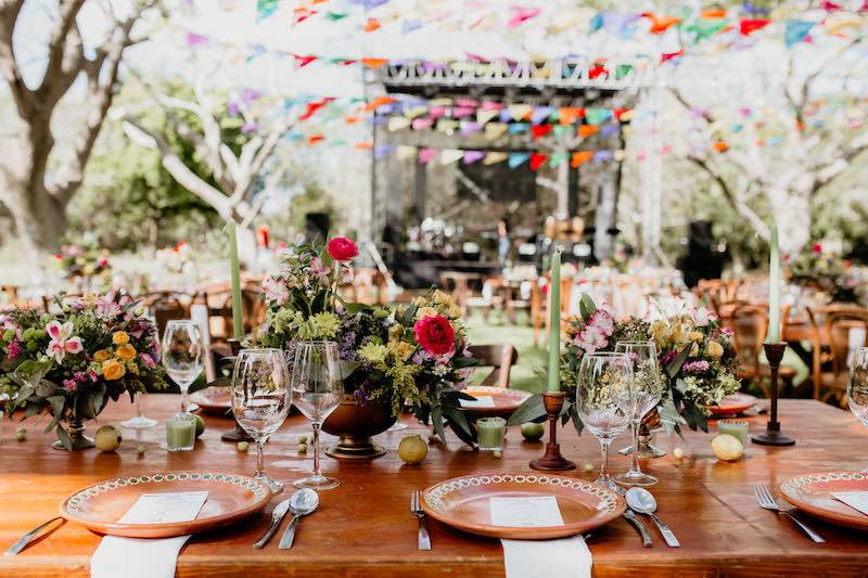 colourful wedding table decorations 
