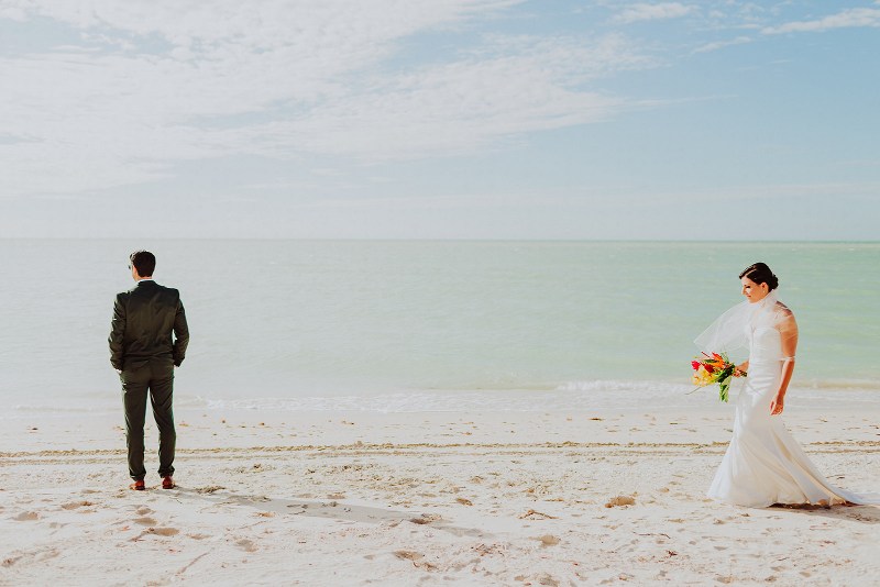 Wedding at celestun beach sea