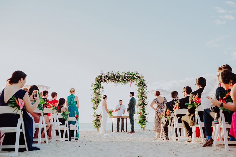 Wedding at celestun beach civil cermony