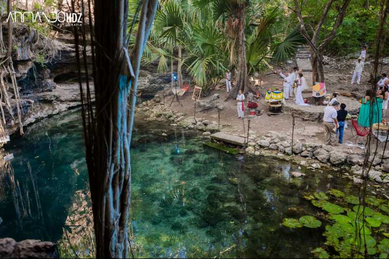 Mayan wedding cenote yucatan 