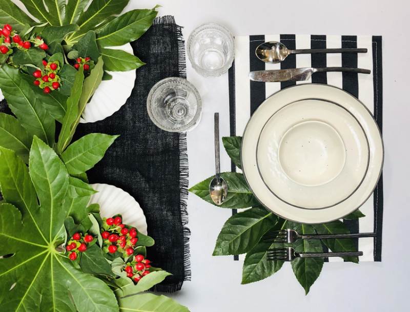 modern tropical tableware