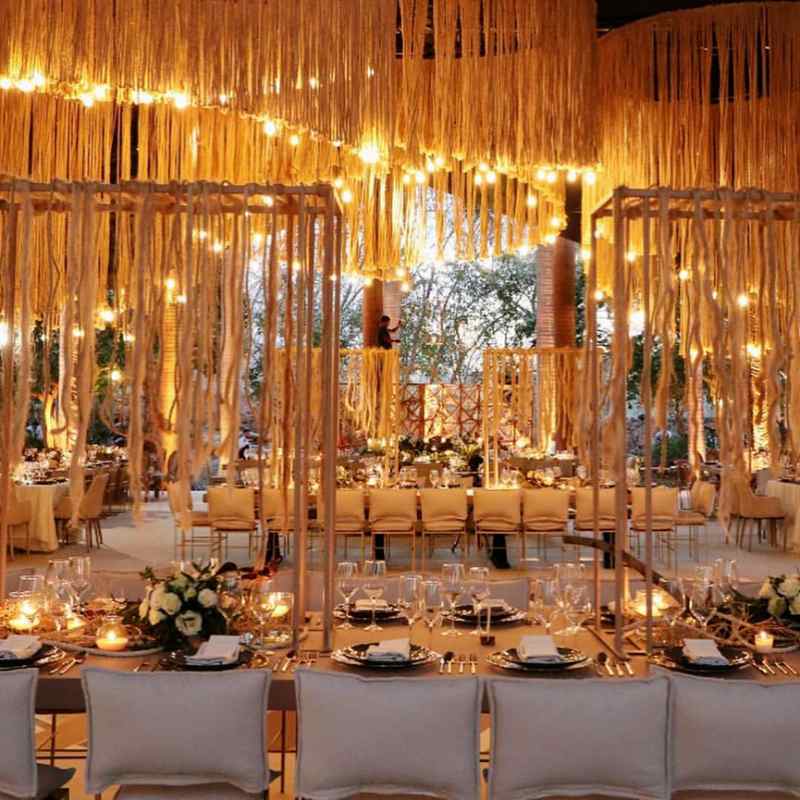 warm lighting for elegant event furniture