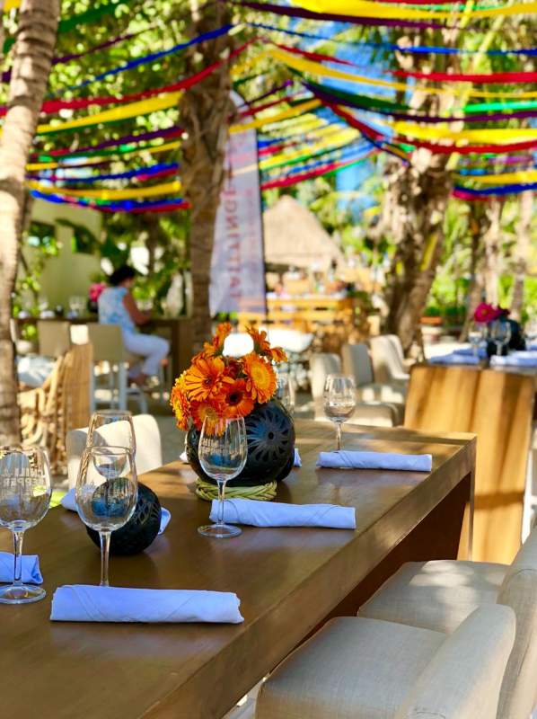 mexican Colorfull event furniture at beach