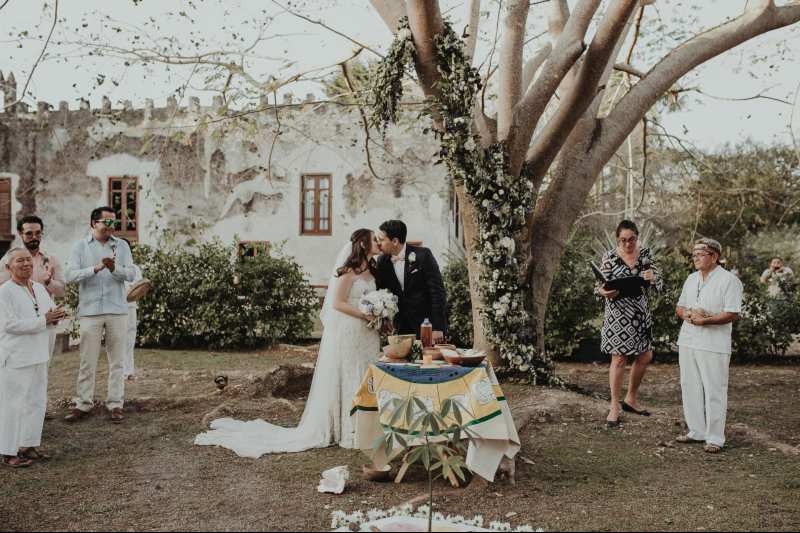 wedding hacienda Tanchem yucatan ceremony