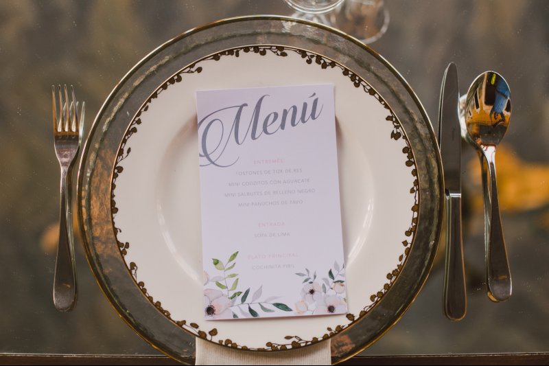 Vintage wedding menu design