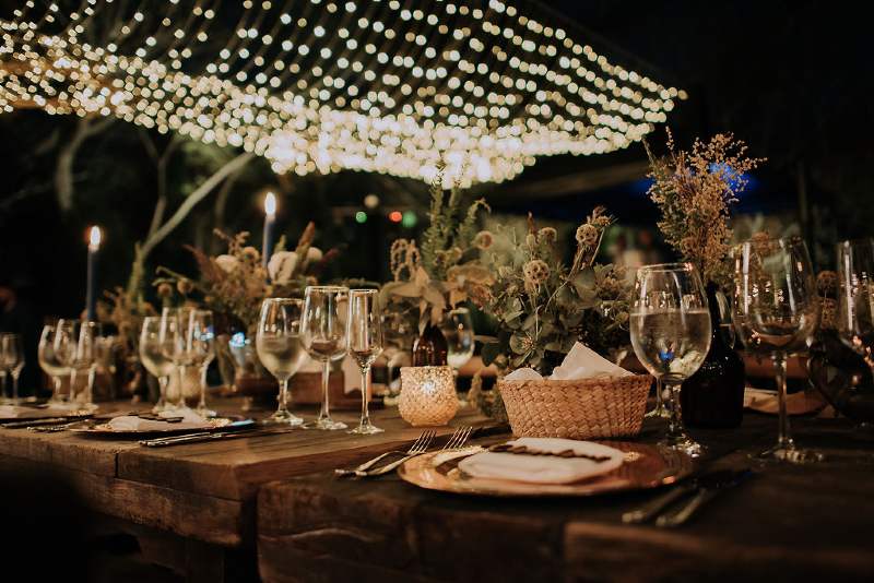 Boho chic decor for weddings in Cancun