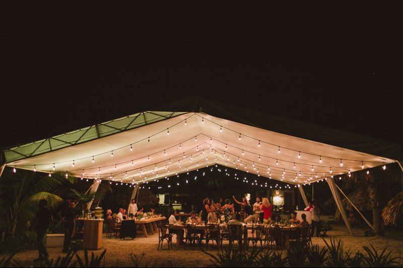 Lovely decoration for a wedding on a night