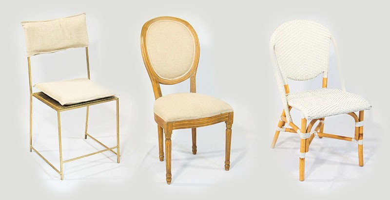 Minimalist chairs for a romantic wedding