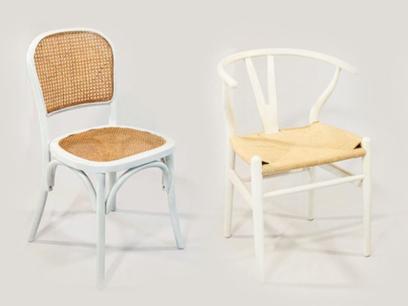 Chairs in shades of white