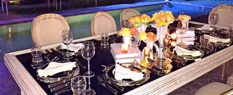 Centerpieces in yellow shades