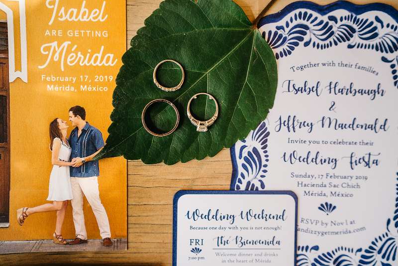 Invitaciones par boda con detalles mexicanos